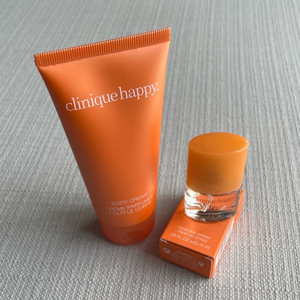 Clinique Happy Body Cream and fragrance travel set